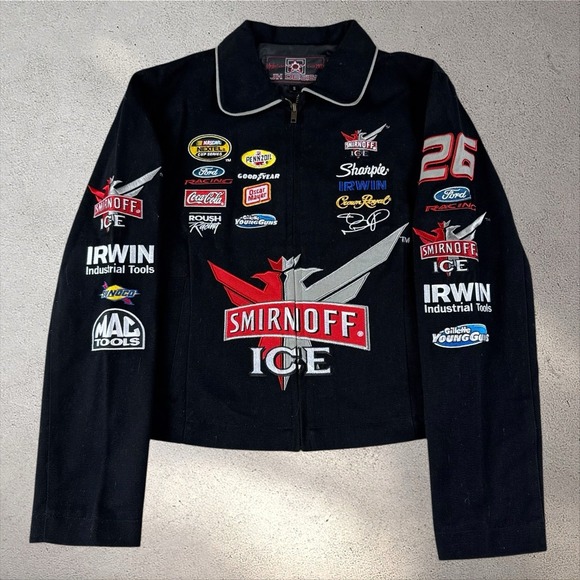 Jeff Hamilton Jackets & Blazers - Vintage NWOT JH Design Smirnoff Racing Jacket Sz Small NASCAR Crop Fit